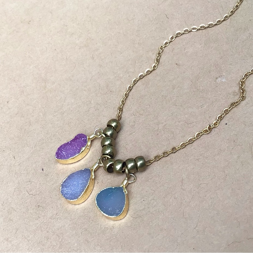Druzy Quartz Sundance Charm Necklace Drusy
